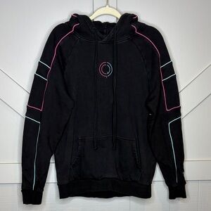 Quarter Jade Graphic Origin Collection Light Wave Black Hoodie Pink Blue Accents